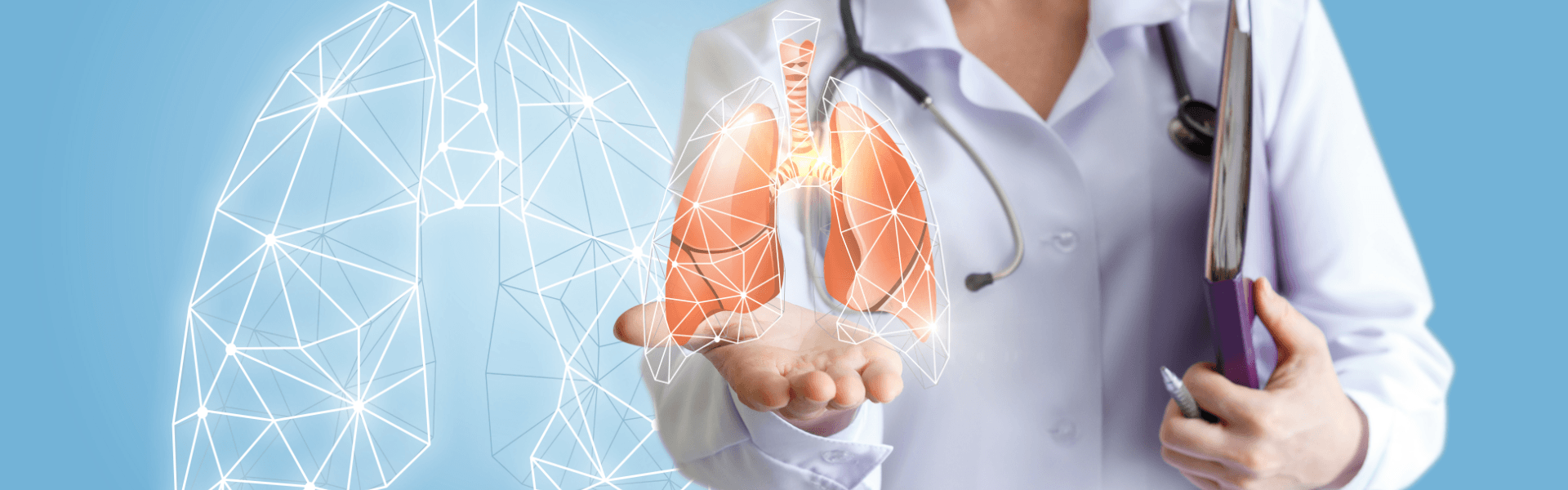 Grafik, Ärztin mit abstrakte Lunge 
